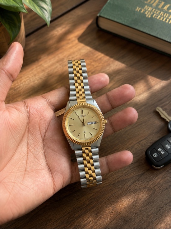 Citizen Other - Vintage Citizen Two-Tone Quartz Day-Date Watch | Gold & Silver Dress Watch